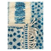 Introducing Blue Bliss Handcrafted Rug - Captivating Blue Dots Design | Coastal, Scandinavian, Modern | 8&