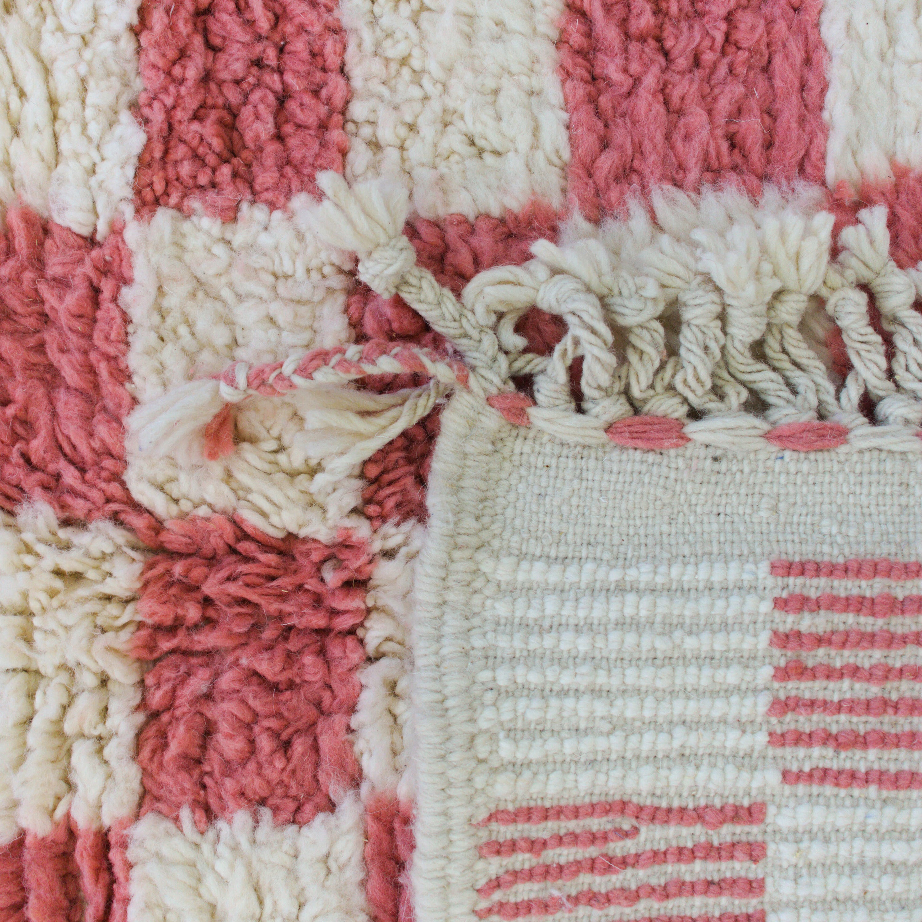 Salmon Checker Rug | Checkerboard Rug | Ima Rugs