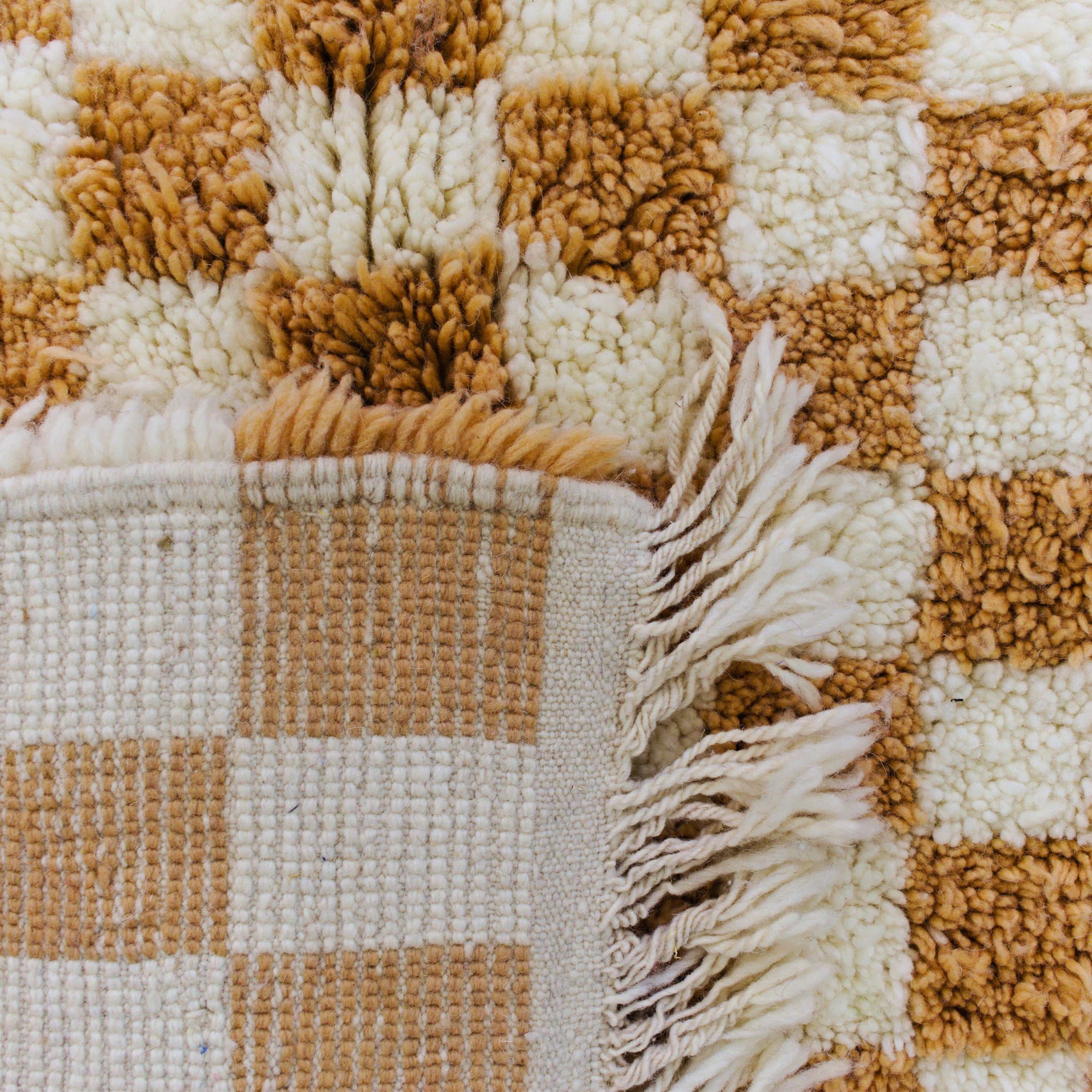 Brown Check Mate | Checkered Moroccan Mat | Ima Rugs