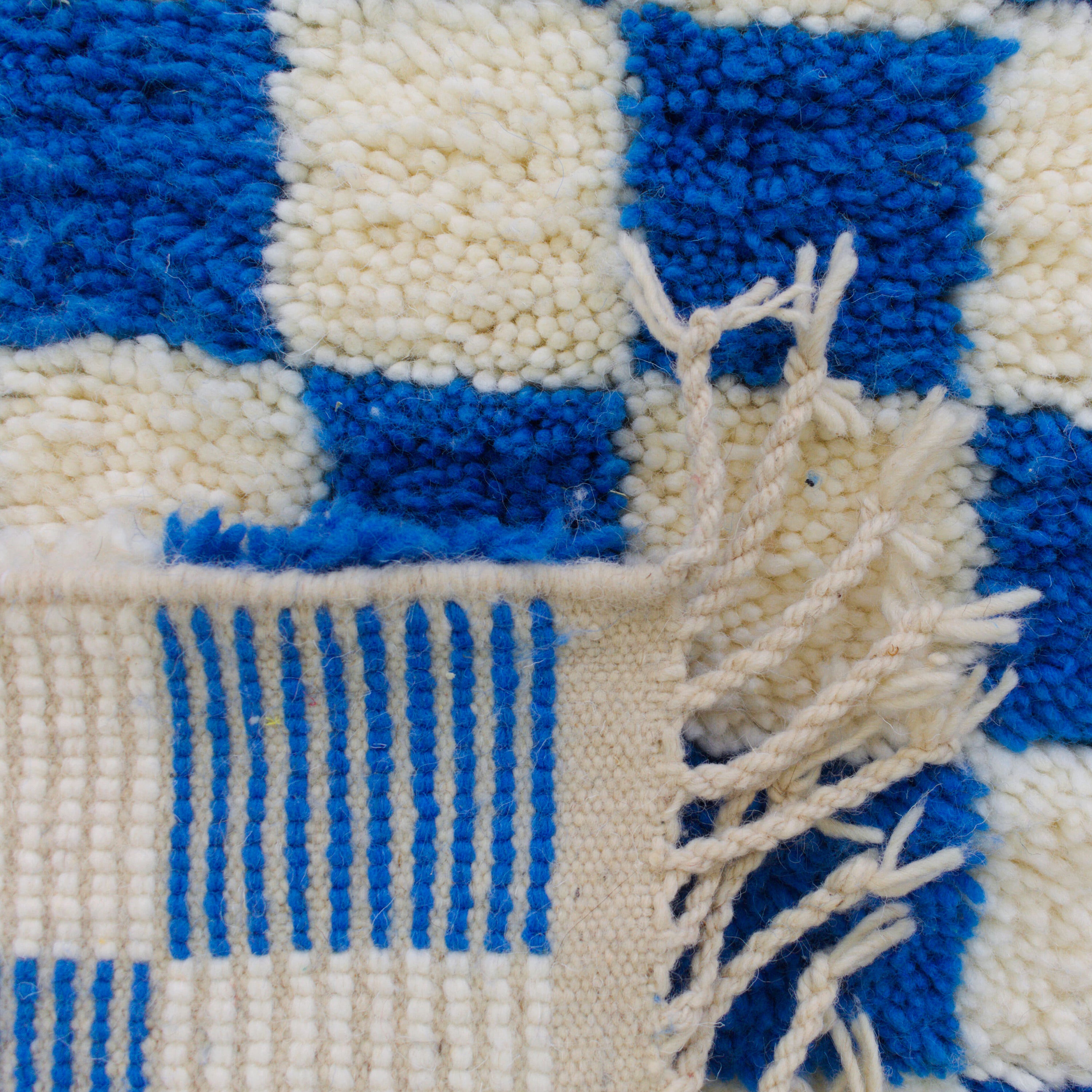 Blue Checkered Runner Rug | Checkerboard rug | Ima Rugs