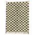 Introducing Petite Olive, a charming small-sized area rug featuring a classic checkers design that seamlessly complements various home settings.