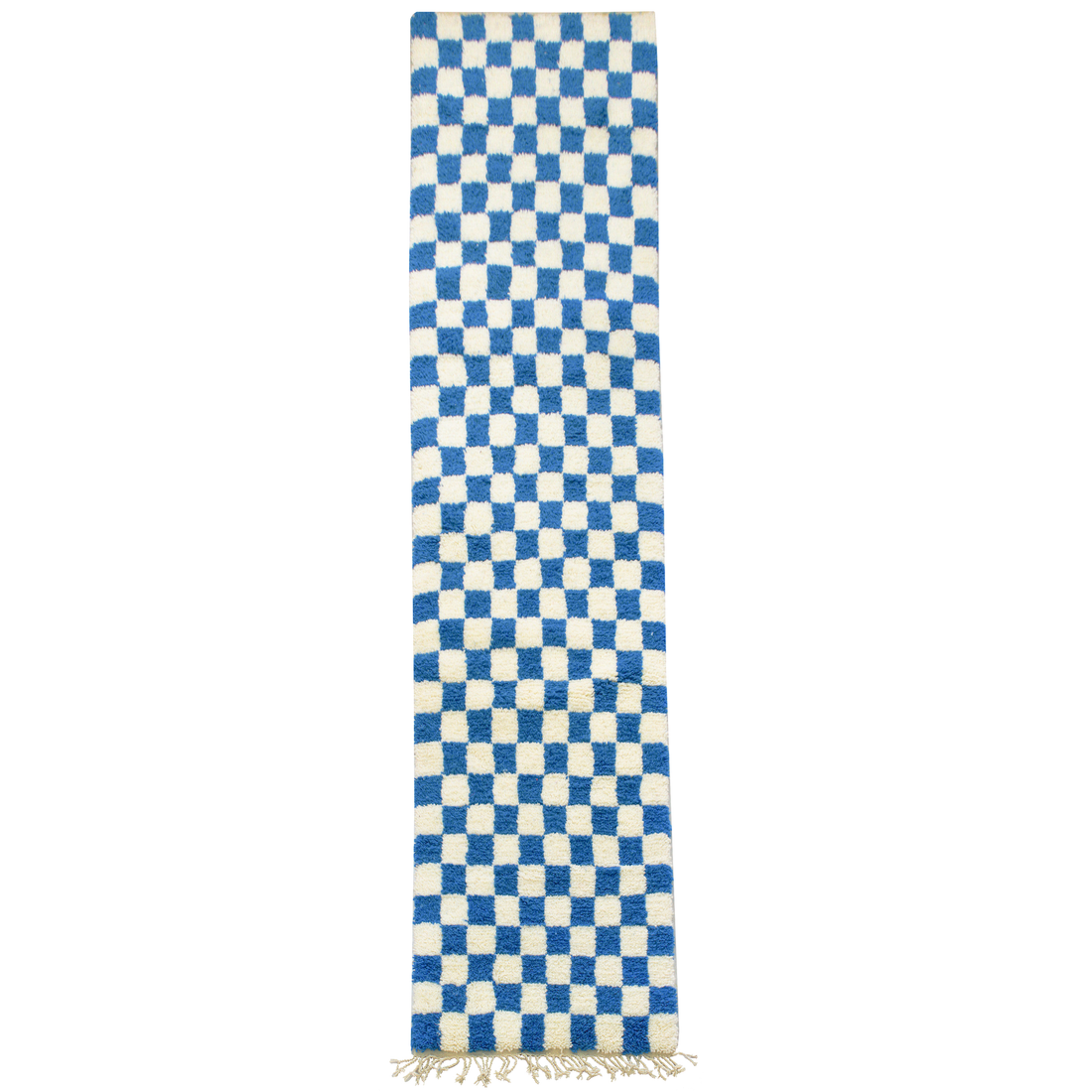 Blue Checkered Runner Rug | Checkerboard rug | Ima Rugs