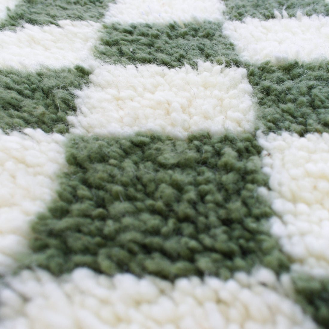 Olive Checkerboard Rug | Moroccan Rug Runner | Ima Rugs
