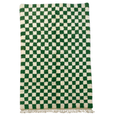 Olive Checkerboard Rug | Moroccan Rug Runner | Ima Rugs